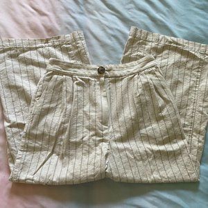 ASOS Striped Cropped Beige Trousers